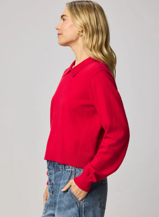 Splendid Phoebe Polo Sweater | Red
