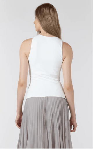 Black Tape Scoopneck Tank | Black + White