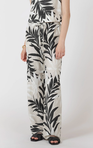 Black Tape Wide Pants | Abstract Leaf
