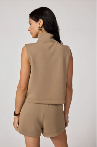 MPG Dreamweave Half Zip Mock Neck Tank | Black + Brown + Caribou + Fuschia + Navy