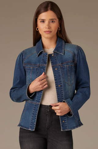 Wit & Wisdom Peplum Denim Jacket | Blue