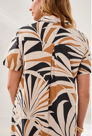 Tribal Printed Poplin Button Up Dress | Canva