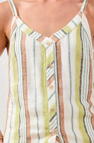 Tribal Button-Front Woven Cami | Kiwi