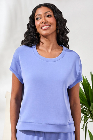Tribal Soft Modal Cap Sleeve Top | Baja Blue