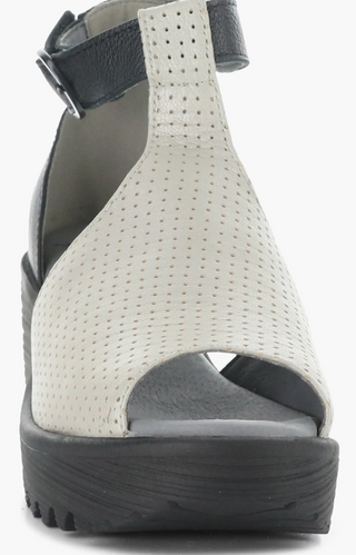 Fly London Lemo Wedge Sandals | Silver-Black
