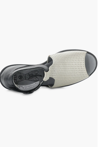 Fly London Lemo Wedge Sandals | Silver-Black