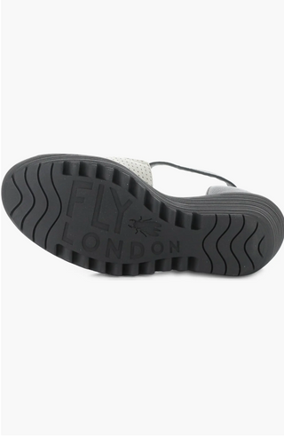 Fly London Lemo Wedge Sandals | Silver-Black
