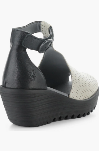 Fly London Lemo Wedge Sandals | Silver-Black
