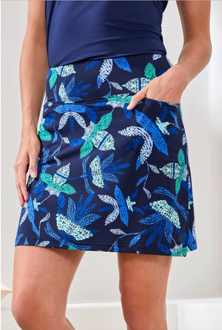 Tribal UPF 50+ High Performance Stretch Skort | Blue Surf + Tropical