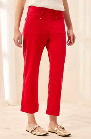 Tribal Comfort Stretch Pull On Capri | Moss+ Sangria + Seasme + White