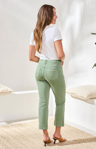 Tribal Comfort Stretch Pull On Capri | Moss+ Sangria + Seasme + White