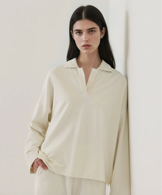 Patrick Assaraf Pima Cotton Relaxed Polo | Vanilla