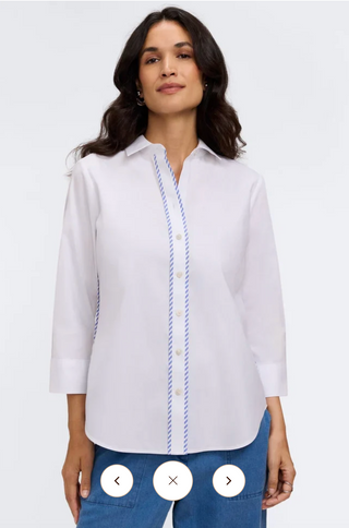 Foxcroft Margie 3/4 Sleeve Blouse | White