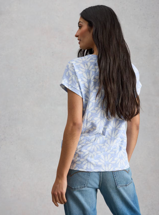 White Stuff Nelly Notch Neck Tee | Blue + Pink