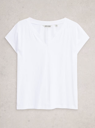 White Stuff Nelly Notch Neck Tee | Dark Navy + White