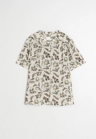 Indi & Cold Floral Blouse | Khaki + Raspberry