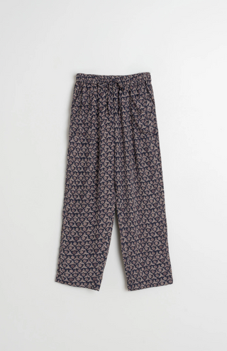 Indi & Cold Fluid Printed Pant | Navy