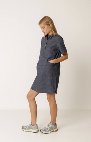 Indi & Cold Polo Neck Dress | Indigo Blue