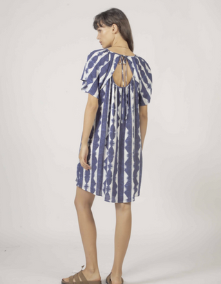 Korner Gathered Neck Dress | Navy