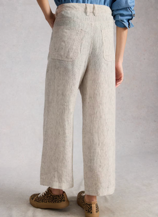 White Stuff Tia Linen Wide Leg Crop | Ivory