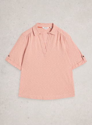 White Stuff Allie SS Stripe Shirt | Orange