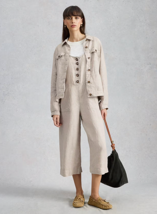 White Stuff Violal Linen Dungaree | Natural