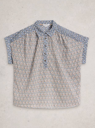 White Stuff Orla Pop Over Shirt | Blue
