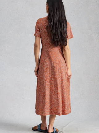 White Stuff Rua Jersey Shirt Dress | Blue + Red