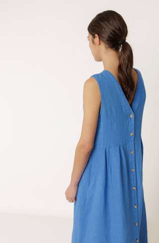 Indi & Cold Multi Position Linen Dress | Blue