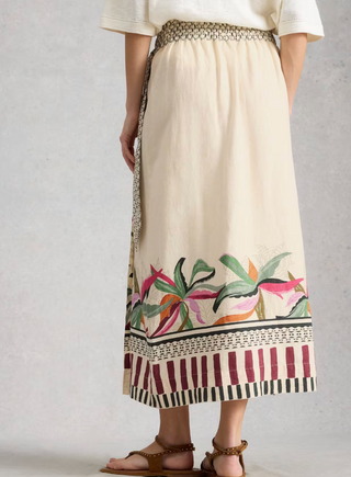 White Stuff Alba Linen Blend Wrap Skirt | Natural
