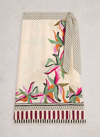 White Stuff Alba Linen Blend Wrap Skirt | Natural
