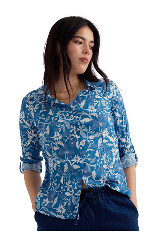 Seasalt Larissa Shirt | Aerial + Chalk + Dark Blue + Meadow