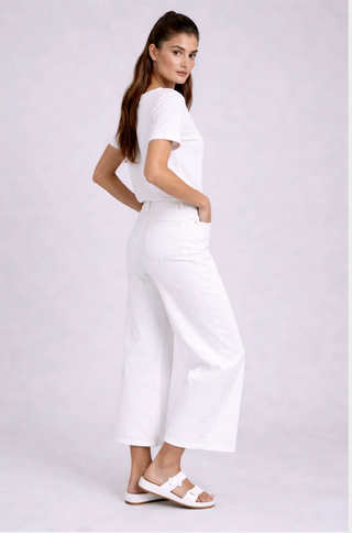 Carreli Denim Gaucho Pant | White