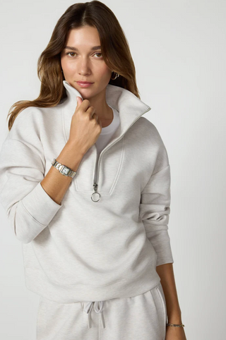 MPG Long Sleeve Quarter Zip | Black + Blue + Heather Moonbeam