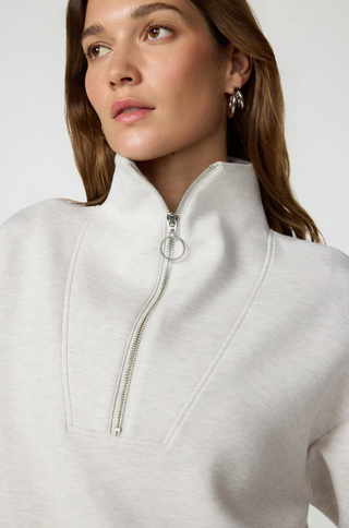 MPG Long Sleeve Quarter Zip | Black + Blue + Heather Moonbeam