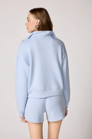 MPG Long Sleeve Quarter Zip | Black + Blue + Heather Moonbeam