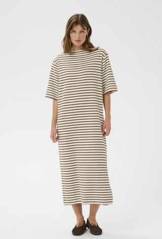 Soaked SLingina Dress | White- Cappucino