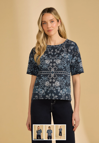 French Dressing Jeans Short Sleeve Top | Blue
