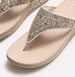 Fitflop Lulu Multi Tonal Glitter Toe Post | Platino