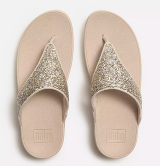 Fitflop Lulu Multi Tonal Glitter Toe Post | Platino