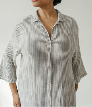 Pokoloko Crinkle Shirt Dress | Charcoal