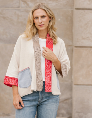 Bandana Short Cardigan | Cream