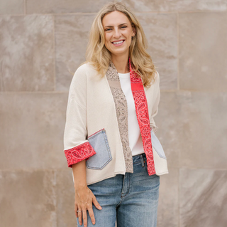 Bandana Short Cardigan | Cream