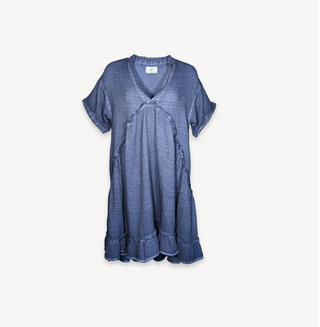 Pokoloko Crinkle Ruffled Dress | Denim