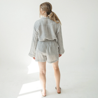 Pokoloko Crinkle Pocket Shirt | Charcoal Stripe