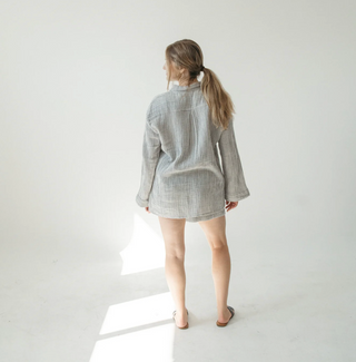 Pokoloko Crinkle Pocket Shirt | Charcoal Stripe