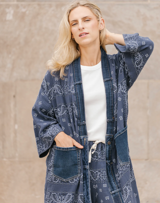 Shannon Passero Bandana Long Cardigan | Navy