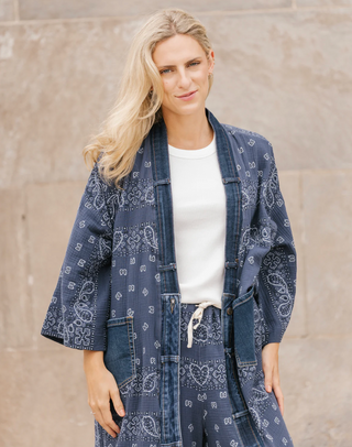 Shannon Passero Bandana Long Cardigan | Navy