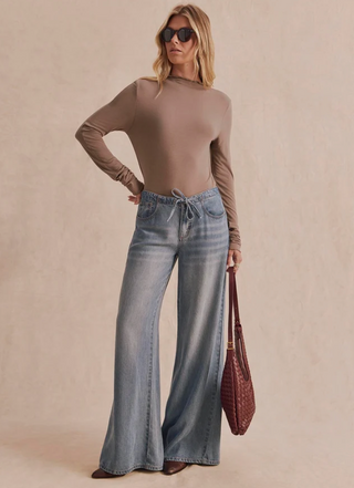 Splendid Bamboo Longsleeve Mockneck | Taupe + Oak