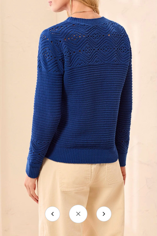 Tribal Pointelle Crew Neck Sweater | Stellar